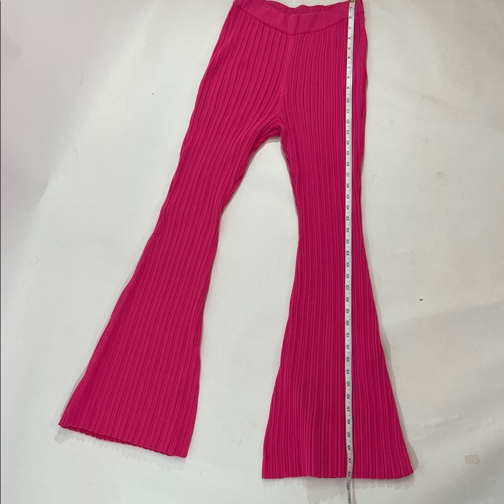 Adam Lippes x RTR High Waisted Ribbed Pants in Barbie Pink, M - Picture 10 of 12